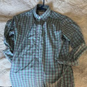 Mizzen+Main Men's Plaid Shirt in Green and Purple